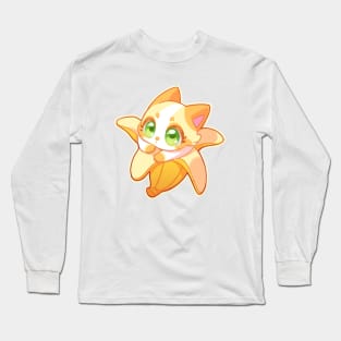 Kawaii Banana Cat Adorable Yellow Cat Cute Gift For Cat Lover Banana Cat Long Sleeve T-Shirt